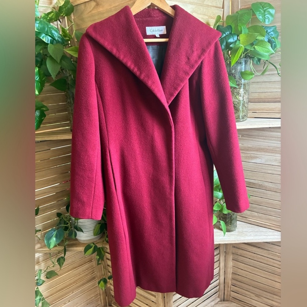 Calvin Klein Red Wool Coat